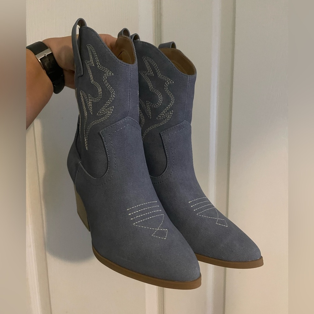 denim cowgirl boots